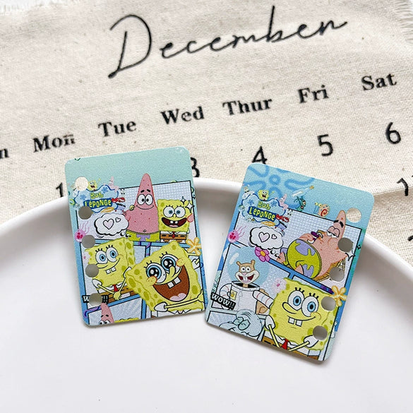 Accessories Plastic Resin Handmade Beaded Doublesided Ab Printing Line Pattern Cartoon Character Two Dimensions