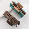 Accessories Silver Alloy Turquoise Clip Retro Leopard Print Sequin Leather Big Bow Inlay Style