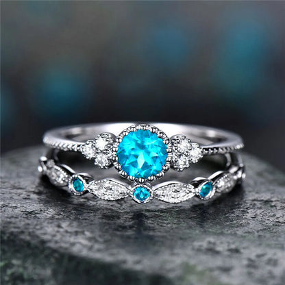 Accessories Simple Fashion Green Zircon Women'S Alloy Sapphire Ring