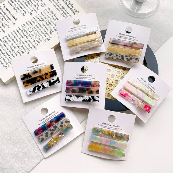 Acetic Acid Handmade Duckbill Hairpin Three Colorful Simple And Fashionable