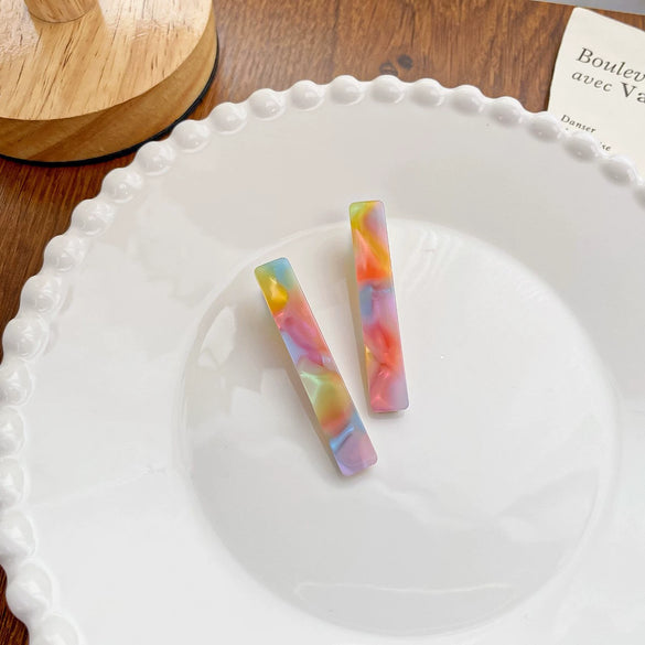 Acetic Acid Handmade Duckbill Hairpin Three Colorful Simple And Fashionable
