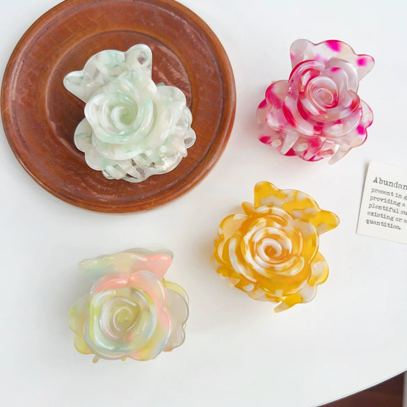 Acetic Acid Handmade Flower Women's Hair Accessories Grip Hairpin Shark Clip