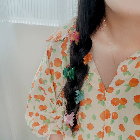 Acetic Acid Handmade Geometric Women's Hair Clips Grab Clip Bangs Clip Mini Shark Clip