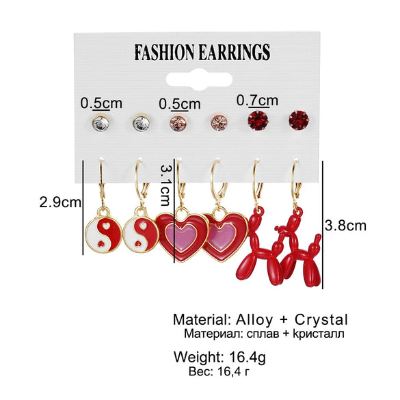 Acrylic Alloy Cute Animal Zodiac Micro Inlay Earrings