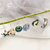 Acrylic And Stainless Steel Multishape Ear Ring With Love Leaves And Fivepointed Star Pattern Electroplated