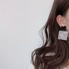 Acrylic Black And White Plaid Geometric Ear Clip Earrings With Heart And Smiley Face Design For Women Retro Sweet Style
