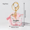 Acrylic Butterfly Floral Keychain With Plush Pompom And Tassel Fashion Festival Element