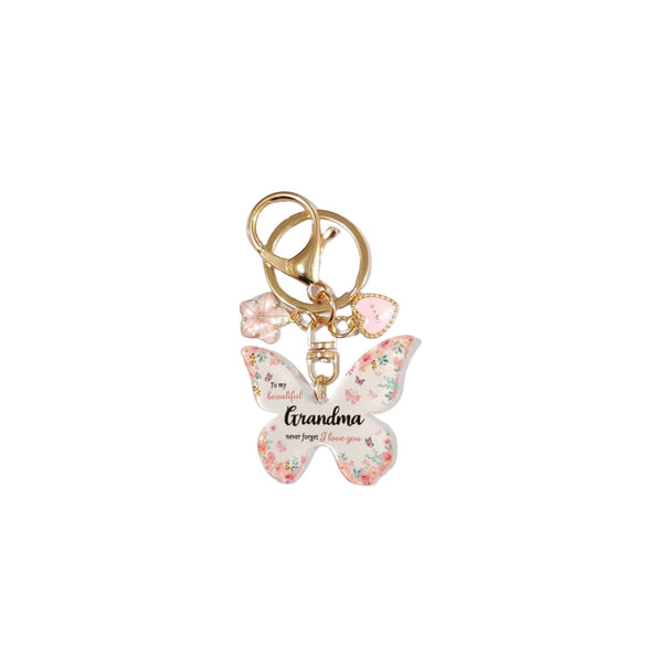 Acrylic Butterfly Pendant Keychain Modern Art Style