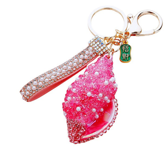 Acrylic Candycolored Shell Conch Car Keychain Women's Bag Pendant Key Ring