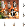 Acrylic Cat Keychain With D Shaped Buckle And 2D Flat Double Sided Printing