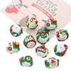 Acrylic Christmas Hand Painted Beads With Santa Claus Pattern Dripping Oil Style Gingerbread Man Cartoon Beads Pendant Handmade Diy Beaded Bracelet Mobile Phone Chain Accessories