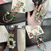 Acrylic Christmas Hand Painted Beads With Santa Claus Pattern Dripping Oil Style Gingerbread Man Cartoon Beads Pendant Handmade Diy Beaded Bracelet Mobile Phone Chain Accessories