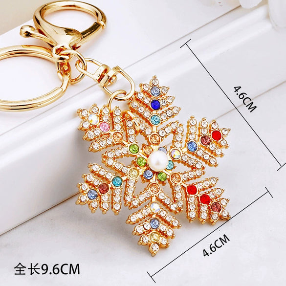 Acrylic Christmas Snowflake Pendant Keychain Cute Style Decoration Gift
