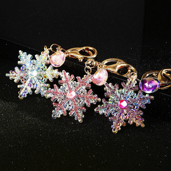 Acrylic Christmas Snowflake Pendant Keychain Cute Style Decoration Gift