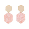 Acrylic Color Block Geometric Hoop Earrings Elegant Versatile Statement Jewelry For Women