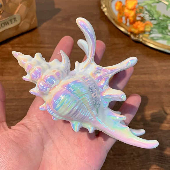 Acrylic Conch Handmade Hair Clip For Women Seaside Vacation Style Exaggerated Fashionable Simple Niche Design