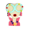 Acrylic Decorative Brooch With Clouds Rainbow Water Drops Sun Simulation Printing For Women
