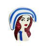Acrylic Decorative Brooch With Clouds Rainbow Water Drops Sun Simulation Printing For Women