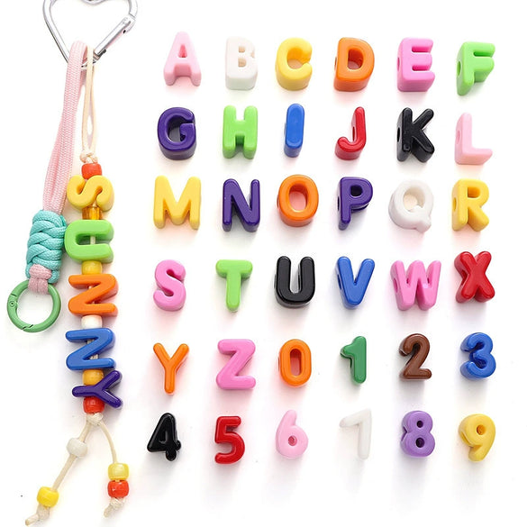 Acrylic Digital English Round Bead Diy Handmade Bracelet And Mobile Phone Chain Decoration Material