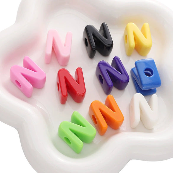 Acrylic Digital English Round Bead Diy Handmade Bracelet And Mobile Phone Chain Decoration Material