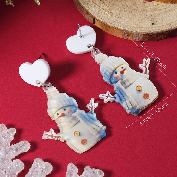 Acrylic Doublesided Yeti Earrings Creative Cute Fresh With Festive Elements Unisex