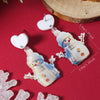 Acrylic Doublesided Yeti Earrings Creative Cute Fresh With Festive Elements Unisex