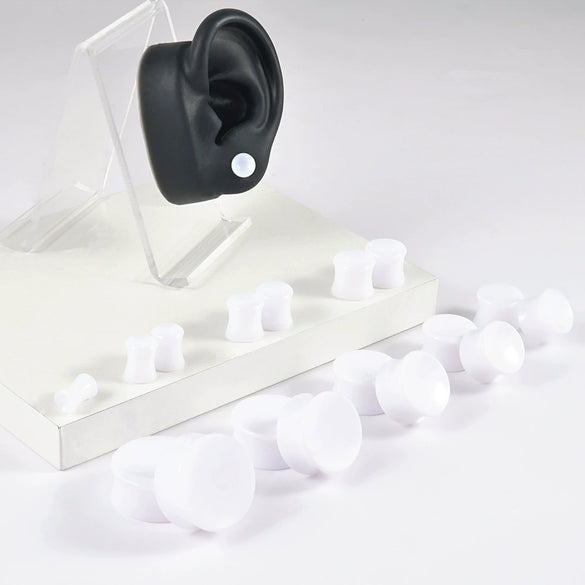 Acrylic Ear Expander With Geometric Style And Smoke Pattern