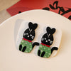 Acrylic Earrings With Cat Pumpkin Snowflake Animals Pattern And Electroplating For Women