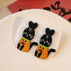 Acrylic Earrings With Cat Pumpkin Snowflake Animals Pattern And Electroplating For Women