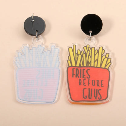 Acrylic French Fries Pendant Earrings