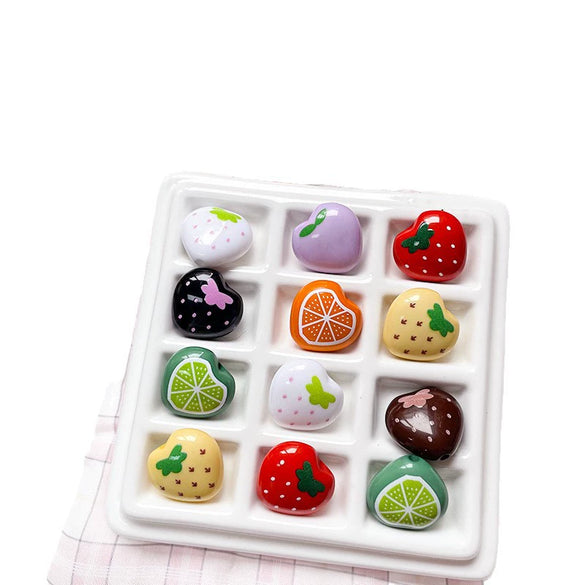 Acrylic Fruit Series Love Beads Mobile Phone Chain Jewelry Accessories With Line Pattern