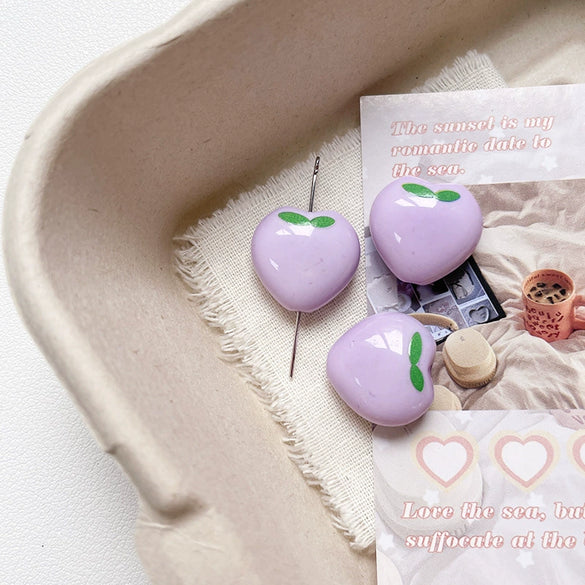 Acrylic Fruit Series Love Beads Mobile Phone Chain Jewelry Accessories With Line Pattern