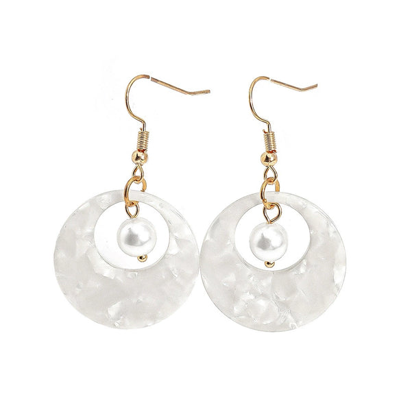 Acrylic Geometric Hoop Earrings Set With Round Or Oval Designs Versatile Unisex Statement Earrings For Women