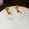 Acrylic Geometric Irregular Oval Women's Earrings With Electroplating Highend Style