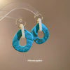 Acrylic Geometric Irregular Oval Women's Earrings With Electroplating Highend Style
