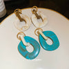 Acrylic Geometric Irregular Oval Women's Earrings With Electroplating Highend Style