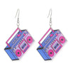 Acrylic Geometric Retro Nostalgic Radio Series Electroplated Earrings For Women