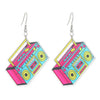 Acrylic Geometric Retro Nostalgic Radio Series Electroplated Earrings For Women