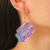 Acrylic Geometric Retro Nostalgic Radio Series Electroplated Earrings For Women