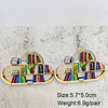 Acrylic Handmade Animal Geometric Cartoon Character Earrings For Women Book Lovers