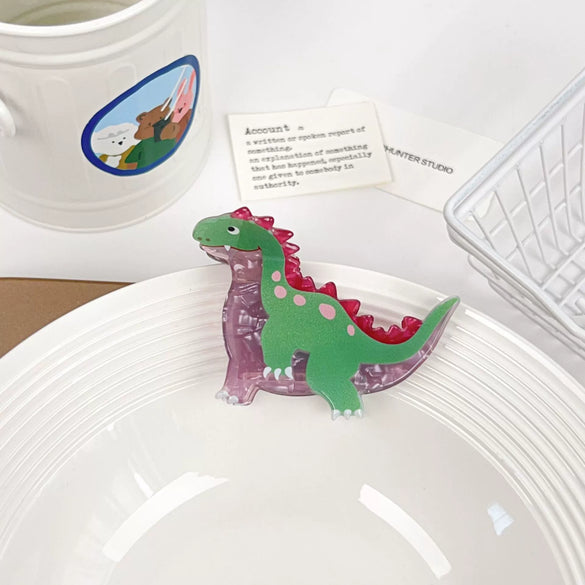 Acrylic Handmade Animal Style Dinosaur Lizard Shark Hair Grab Clip For Women