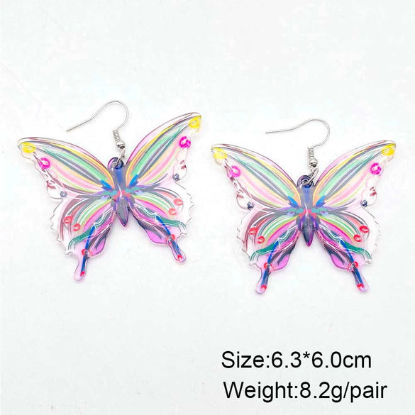 Acrylic Handmade Animal Style Earrings With Cartoon Character Geometric Zodiac Patterns