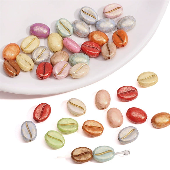 Acrylic Handmade Beaded Jewelry Accessories Coffee Bean Bracelet Mobile Phone Chain