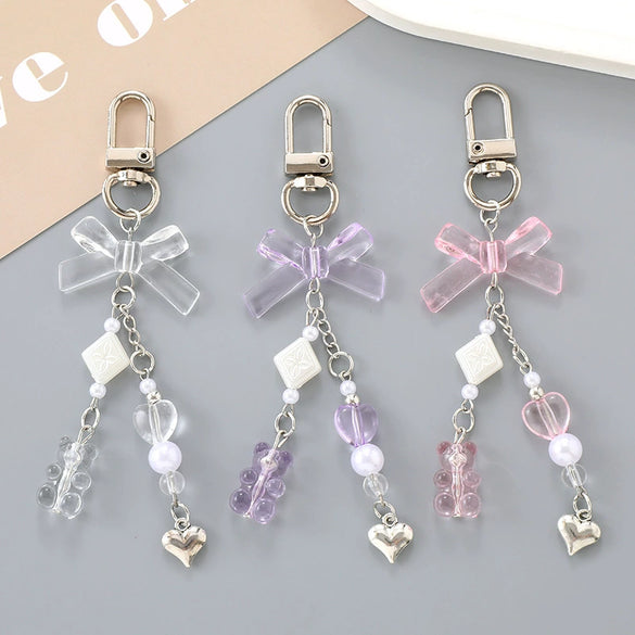 Acrylic Handmade Beads Small Animal Bear Pig Key Pendant Decorative Accessories