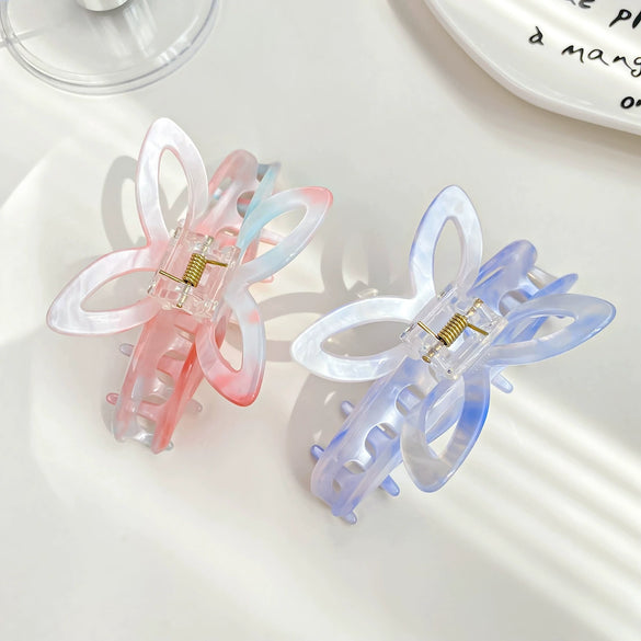 Acrylic Handmade Butterfly Hollow Hair Grab Clip For Women Small Fresh Style