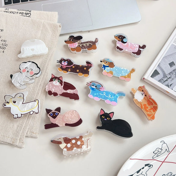 Acrylic Handmade Cute Animal Hair Clip For Women
