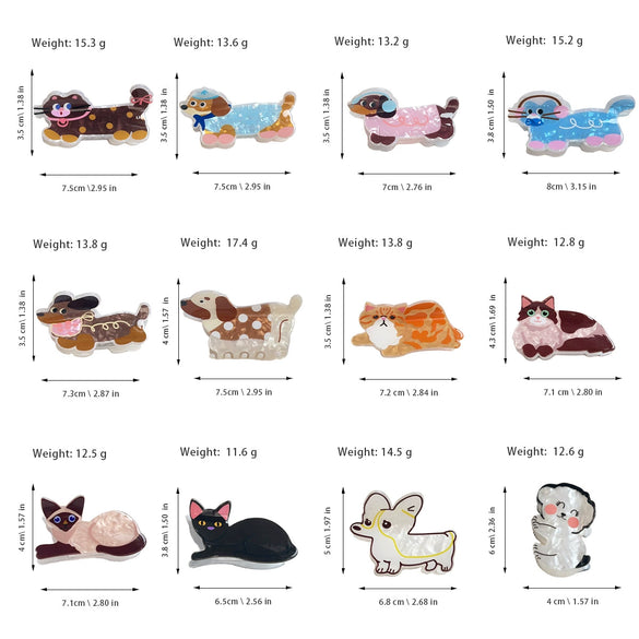 Acrylic Handmade Cute Animal Hair Clip For Women