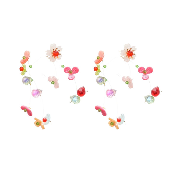 Acrylic Handmade Flower Trumpet Tassel Ear Studs For Women Summer Holiday Fashion All Match Earrings With Design Sense Niche