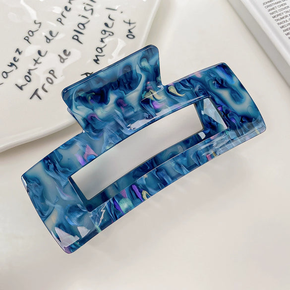 Acrylic Handmade Geometric Floating Flowers Hair Grab Clip For Women