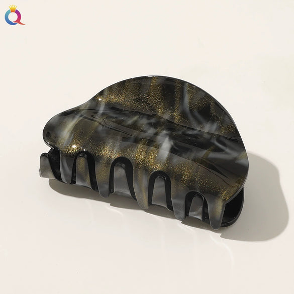 Acrylic Handmade Geometric Sequined Marble Pattern Women's Hair Clip